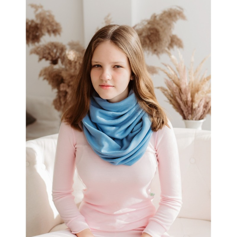 Merino wool infinity tube for women - Green Rose image 2