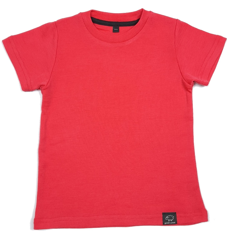 Kids t-shirt merino wool  rose - Good Wool image 1