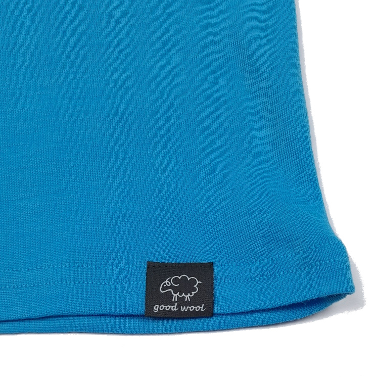 Kids t-shirt merino wool  teal - Good Wool image 3