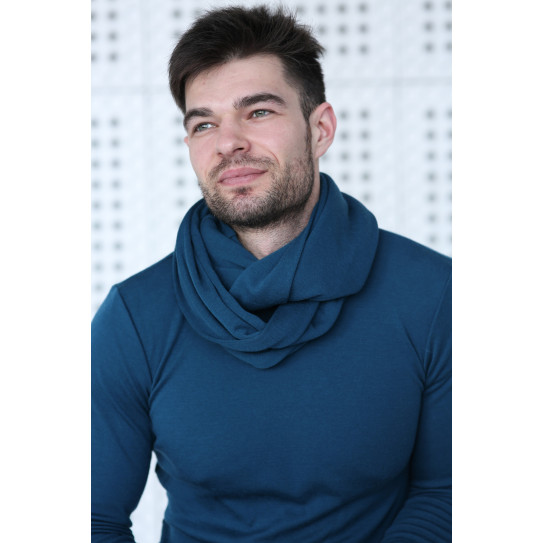 Merino wool infinity tube for men - Green Rose image 1