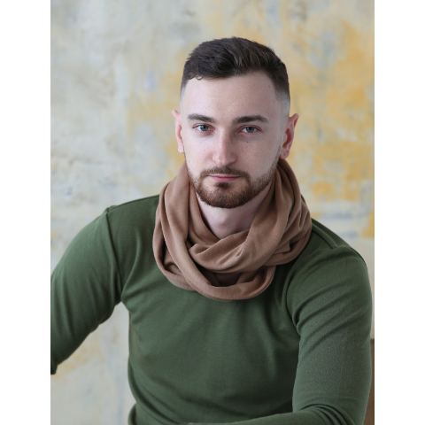 Merino wool infinity tube for men - Green Rose image 3